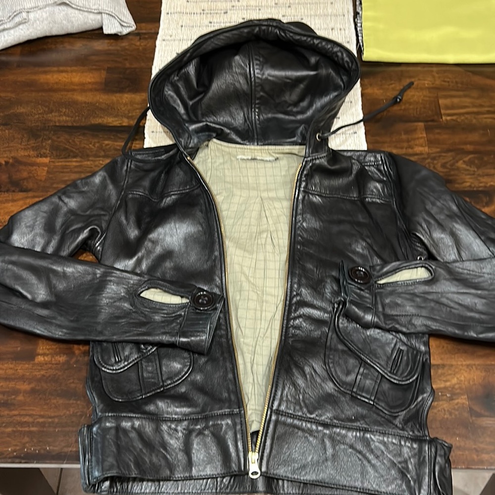 Mike & Chris Leather Hoodie Jacket